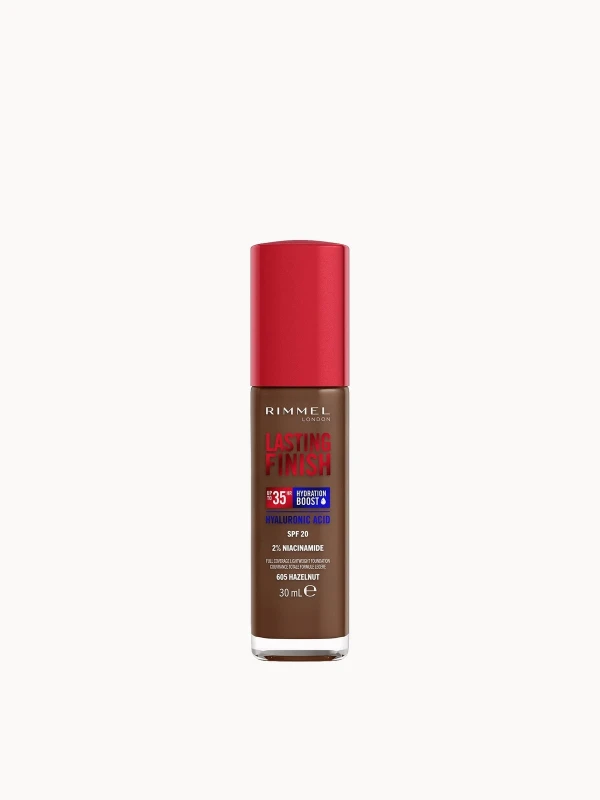Image of Rimmel Lasting Finish 35Hr Foundation 30ml (Various Shades) - 605 Hazelnut