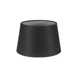 Image of Luminosa Lighting - Round, 280, 350 x 220mm Fabric Shade, Charcoal Grey, White Laminate