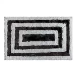 Image of Gallery Interiors Hugger Rug - Discontinued / Black White / Large