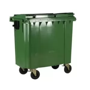 image of Slingsby 4 Wheelie Bin With Optional Lockable Lid - 660L - Green