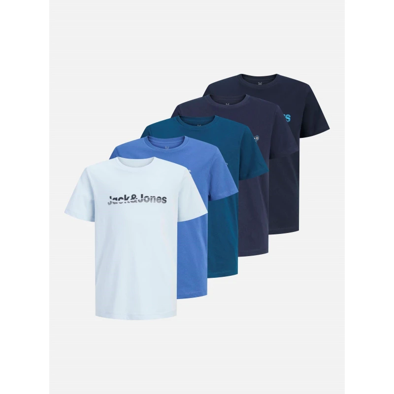 Image of Jack and Jones Kids Regular Fit Short-Sleeve T-Shirt Sky/Blu/Clb/Nvy male 10 Years