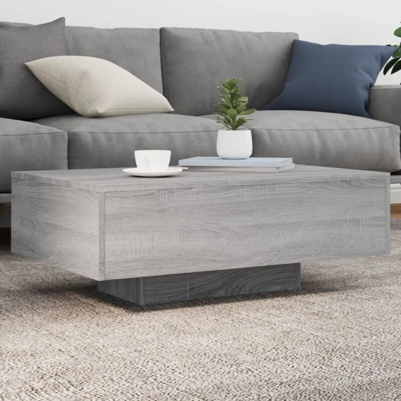 Image of VIDAXL Coffee Table with LED Lights Grey Sonoma 85x55x31cm Vidaxl 8721012251984