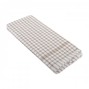 Image of Daily Dining 2 Pack Checked Tea Towel - Mocha