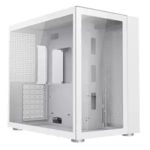 Image of GameMax Infinity Gaming Case w/ Tempered Glass Side & Front ATX Dual Chamber No Fans inc. Mesh Panels USB-C Full White