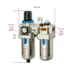 image of Beta Tools 1919F Filter Regulator & Lubricator Unit 1000 l/min 1/4" 019190250