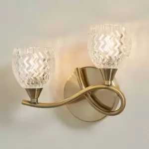 Image of Ensora Lighting Boyer 2 Light Wall Light - Brass