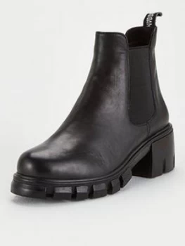 Image of Steve Madden Forza Chunky Ankle Boots - Black, Size 7, Women