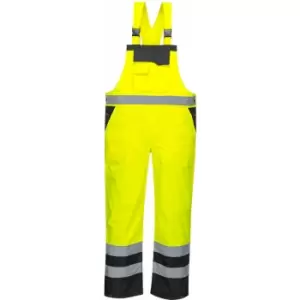 image of Portwest - S488 - Yellow/Black Hi-Vis Contrast Bib & Brace - Unlined sz 4XL Coverall