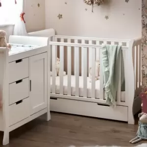 Image of OBaby Stamford Mini 2 Piece Nursery Room Set, White White