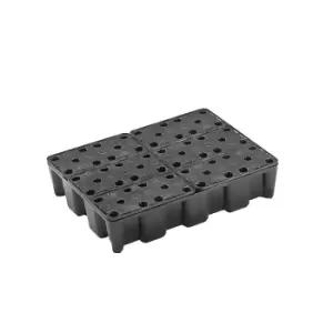 image of CEMO PE small container pallet tray, 60 l sump capacity, with grate