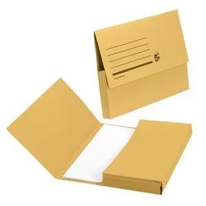 image of 5 Star Document Wallet Foolscap 285gms Yellow Pack of 50