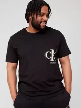 Image of Calvin Klein Jeans Big & Tall Spray T-Shirt - Black, Size 5XL, Men