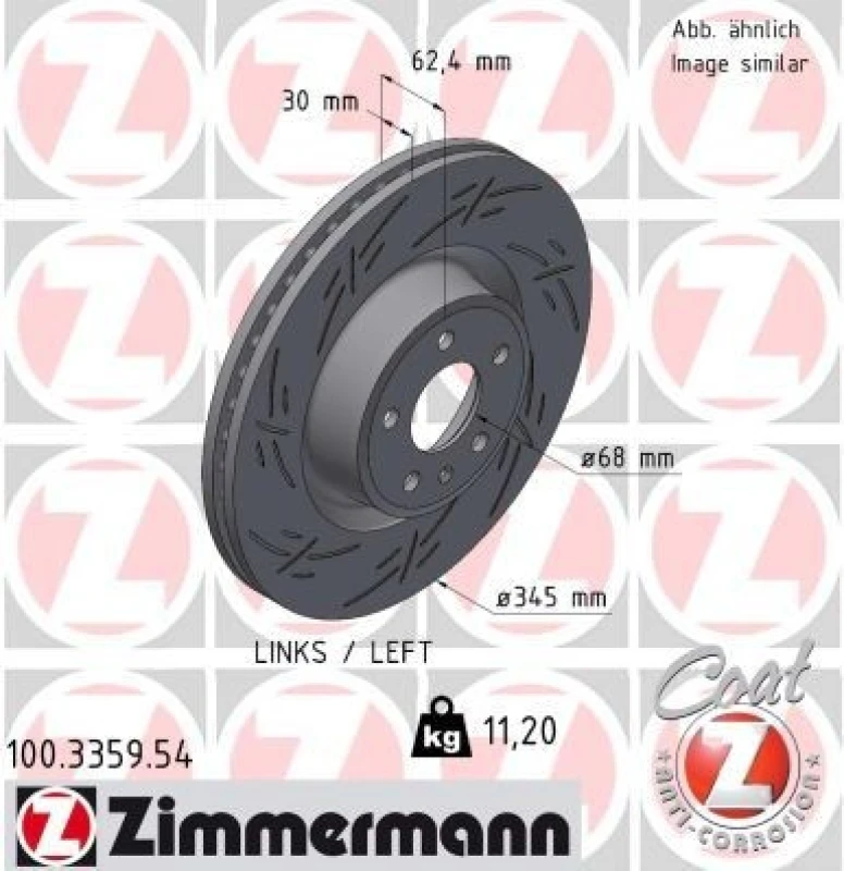 Image of ZIMMERMANN Brake disc ZIMMERMANN 100.3359.54