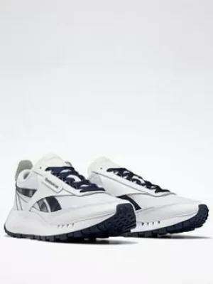 Image of Reebok Classic Leather Legacy Shoes, White/Navy, Size 11.5, Men