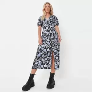 image of Missguided Petite Floral Midi Dress - Multi