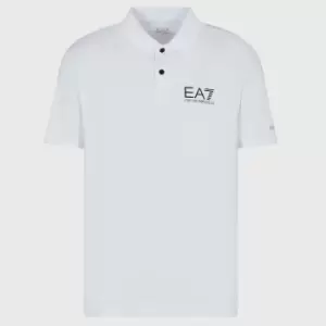 Image of EA7 Logo-Print Pique Polo Shirt - L
