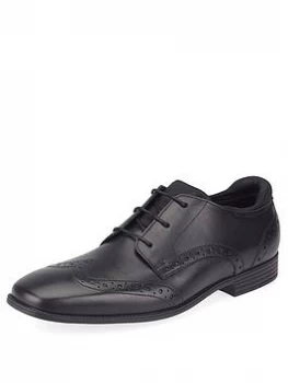 Image of Start-rite Boys Tailor Lace Up School Shoes - Black Leather, Size 3 Older