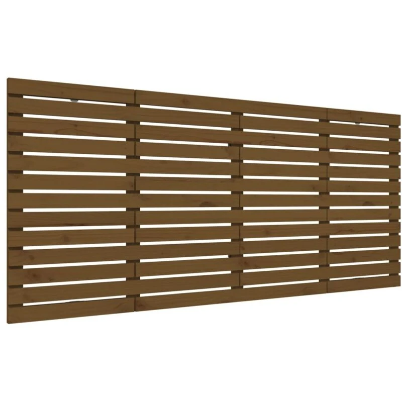 Image of Vidaxl Wall Headboard Honey Brown 156X3X91.5cm Solid Wood Pine, Brown 824691