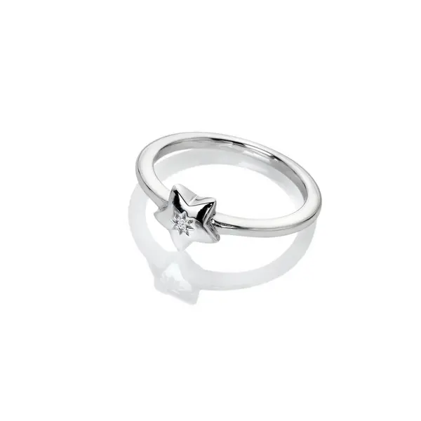 Image of Hot Diamonds Sterling Silver Star Ring DR242/L Size: Size L