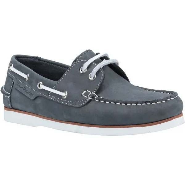 Image of Hush Puppies Womens Hattie Leather Boat Deck Sailing Shoes - UK 7 Grey female GDE2395GRY7