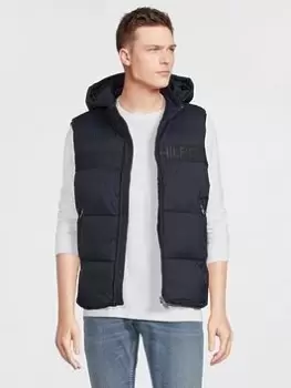 Image of Tommy Hilfiger High Loft Padded Gilet, Desert Sky Navy, Size S, Men