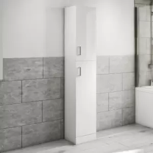 Image of White Freestanding Tall Storage Unit 350mm - Classic