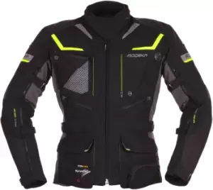 Image of Modeka Panamericana Motorcycle Textile Jacket, black-yellow, Size 2XL, black-yellow, Size 2XL