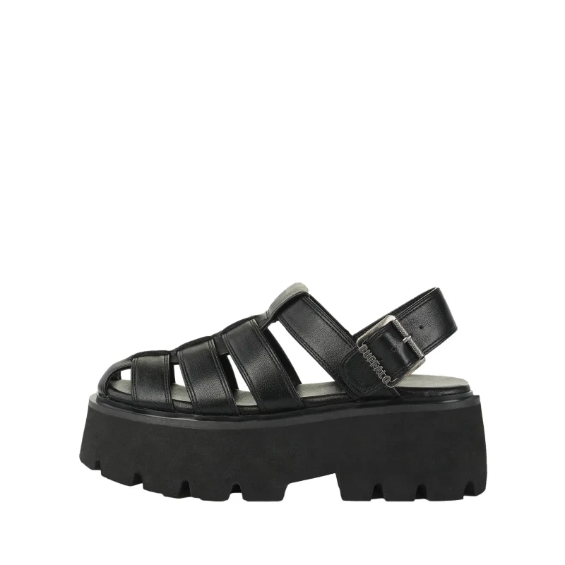 Image of Buffalo Womens wedge sandals Buffalo Brake Fisher Noir Female 41