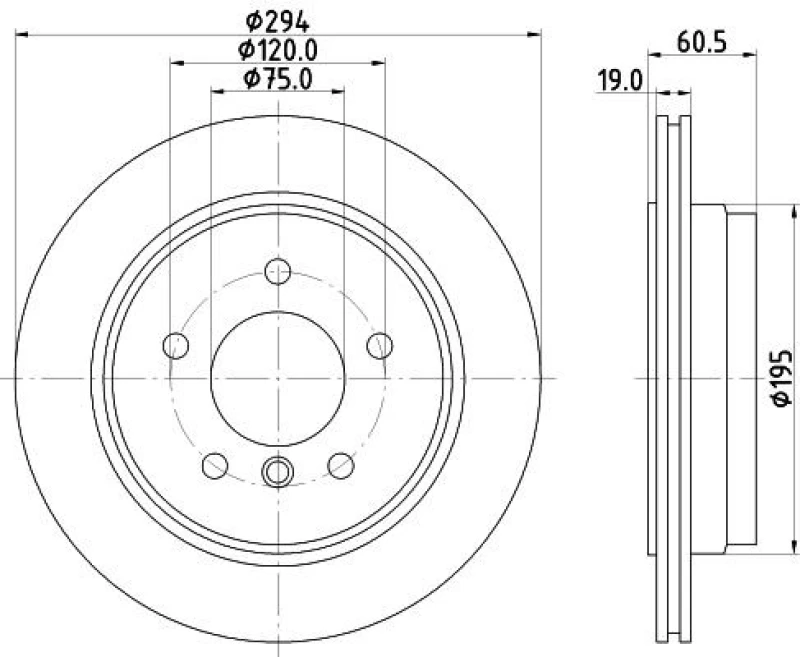 Image of HELLA Brake disc HELLA 8DD 355 112-271