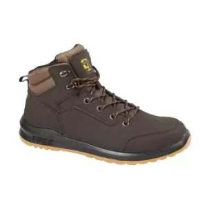 Image of Grafters Mens Action Nubuck Safety Ankle Boots (10 UK) (Brown)