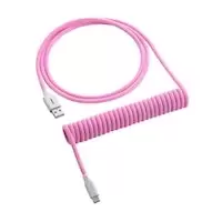 image of CableMod Classic Coiled Keyboard Cable USB A to USB Type C 150cm - Strawberry Cream