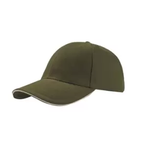 Image of Atlantis Liberty Sandwich Heavy Brush Cotton 6 Panel Cap (One Size) (Olive)