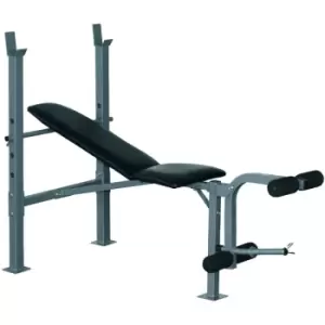 Image of Adjustable Multi Gym Weight Bench Barbell Stand Chest Leg Abs Training - Homcom
