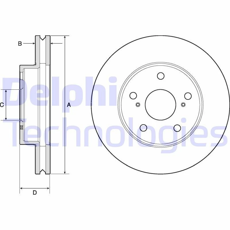 Image of DELPHI Brake disc DELPHI BG4758C