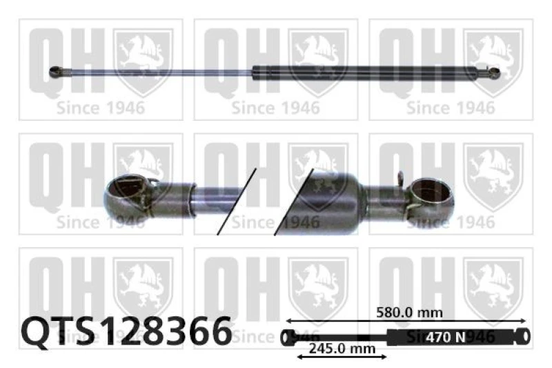 Image of QUINTON HAZELL Tailgate strut QUINTON HAZELL QTS128366