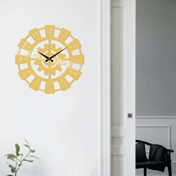 Image of Metal Wall Clock 26 - Gold Gold Decorative Metal Wall Clock