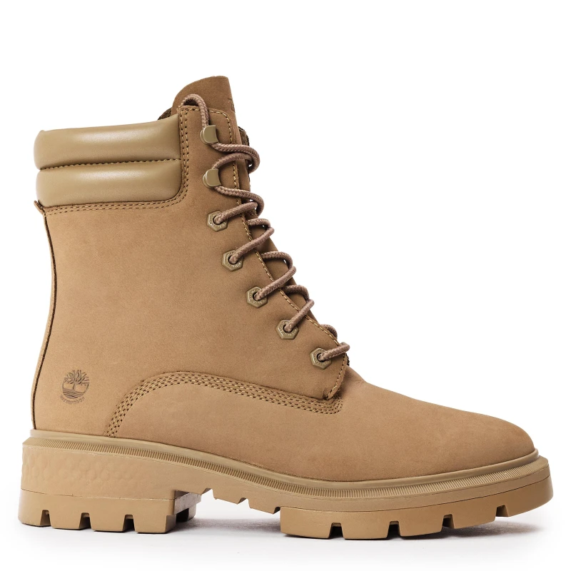 Image of Timberland Womens 6" Lace Waterproof Boot Flat Ankle Boots Taupe Gray female 3.5 (36)