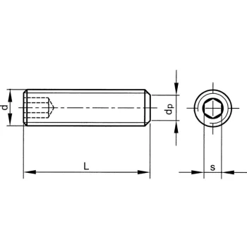 Image of Qualfast - M12X20 Skt Set Screw Flat Point (GR-45H) (14.9)- you get 10