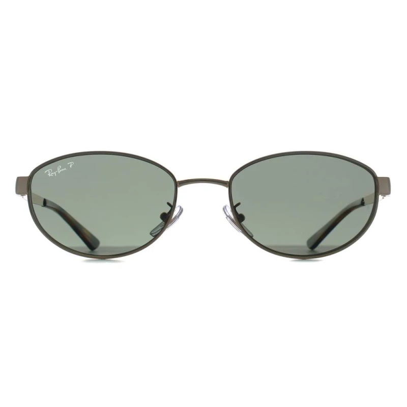 Image of Ray-Ban Womens Oval Arista Gold Dark Green Polarized RB3774D Gold Female One Size