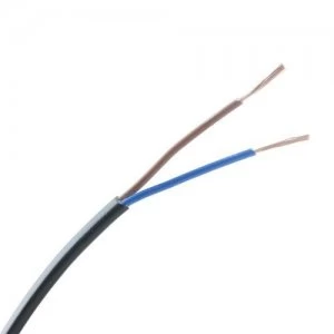 Image of Zexum 0.75mm 2 Core PVC Flex Cable Black Flat 2192Y - 1 Meter
