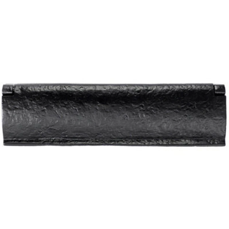 Image of Loops Ornate Letterbox Cover Interior Letter Tidy Flap 296 x 82mm Black Antique Black
