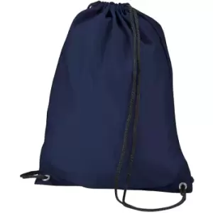 image of Budget Water Resistant Sports Gymsac Drawstring Bag (11L) (One Size) (Navy) - Bagbase