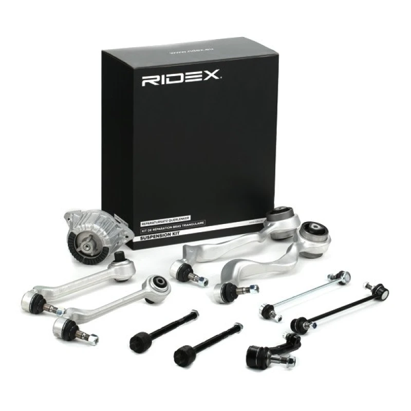 Image of RIDEX 772S0413 Control arm repair kit with axle joint, Front axle both sides, Trailing Arm Suspension Kit (772)