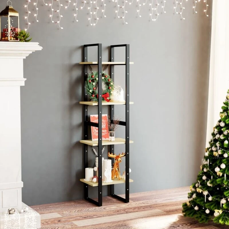 Image of VIDAXL 4-Tier Book Cabinet 40x30x140cm Solid Pine Wood Vidaxl 8720286567128