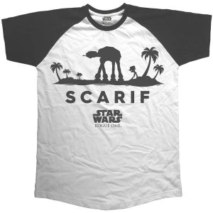 Image of Star Wars - Rogue One AT-At Silhouette Unisex Large T-Shirt - Black,White