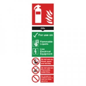 Image of Blick Safety Sign Carbon Dioxide Fire Extinguisher 280x90mm PVC F103R