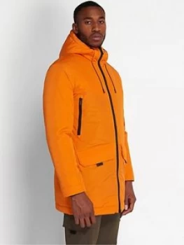 Image of Lyle & Scott Casuals Wadded Longline Parka - Orange, Size XL, Men