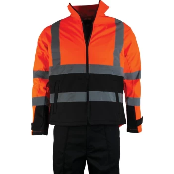 Image of Hi-vis Orange/Black Soft Shell Jacket (EN20471) - 2XL