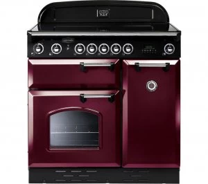 Image of RANGEMASTER Classic 90E Electric Induction Range Cooker - Cranberry & Chrome, Cranberry