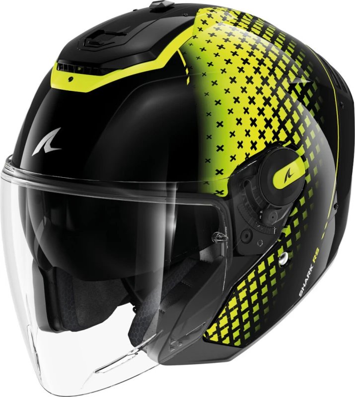 Image of Shark RS Jet Stride Jet Helmet, black-yellow, Size M for Men